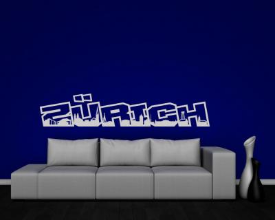 Zrich Schriftzug Skyline Wandtattoo