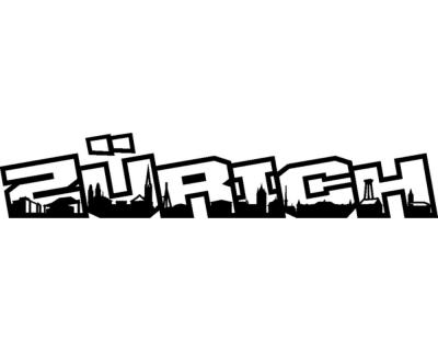 Zrich Schriftzug Skyline Wandtattoo - Ansicht 1
