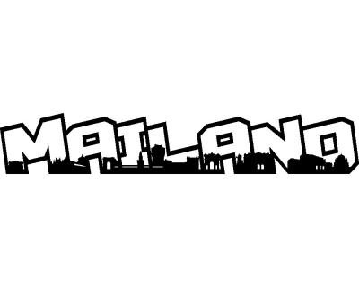 Mailand Schriftzug Skyline Aufkleber - Ansicht 1