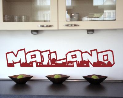 Mailand Schriftzug Skyline Wandtattoo - Ansicht 2