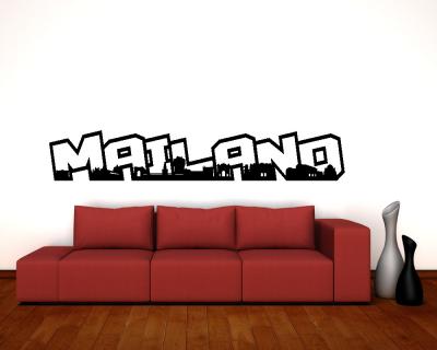 Mailand Schriftzug Skyline Wandtattoo