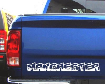 Manchester Schriftzug Skyline Aufkleber Aufkleber