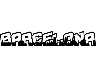 Barcelona Schriftzug Skyline Aufkleber - Ansicht 1