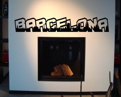 Barcelona Schriftzug Skyline Wandtattoo - Ansicht 3