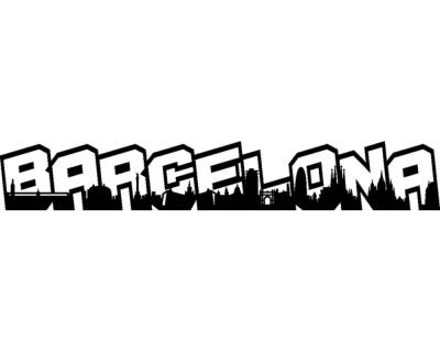 Barcelona Schriftzug Skyline Wandtattoo