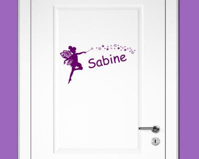 Traufkleber Fee mit Name