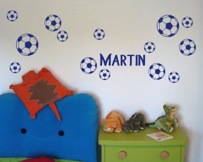Fussball Set mit Namen Wandtattoo - Ansicht 3
