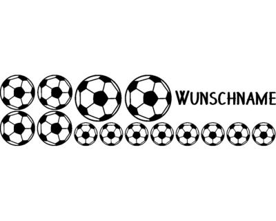 Fussball Set mit Namen Wandtattoo - Ansicht 1