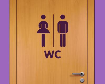 WC Tr Schild Traufkleber Wandtattoo Wandtattoo