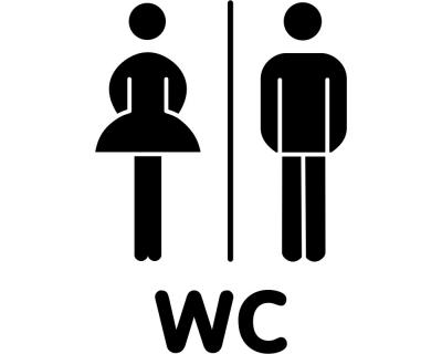 WC Tr Schild Traufkleber Wandtattoo