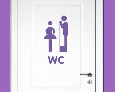 Lustiges WC Tr Schild Wandtattoo
