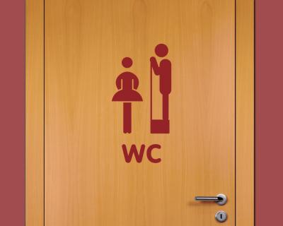 Lustiges WC Tr Schild Wandtattoo - Ansicht 3