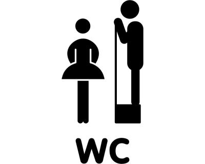 Lustiges WC Tr Schild Wandtattoo - Ansicht 1