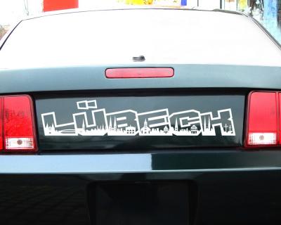 Lbeck Schriftzug Skyline Aufkleber