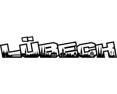 Lbeck Schriftzug Skyline Aufkleber - Ansicht 1