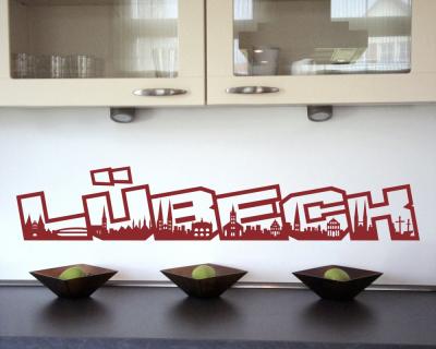 Lbeck Schriftzug Skyline Wandtattoo - Ansicht 3