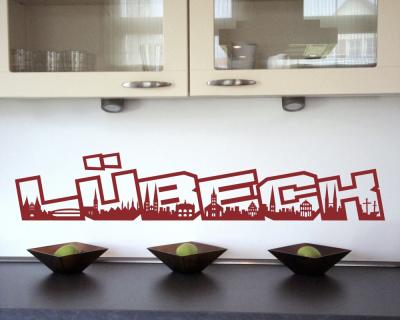 Lbeck Schriftzug Skyline Wandtattoo Wandtattoo