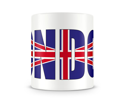 Tasse mit London Schriftzug Tasse