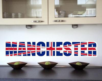 Wandtattoo Manchester Schriftzug