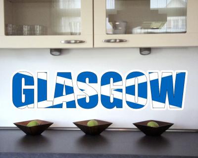 Wandtattoo Glasgow Schriftzug