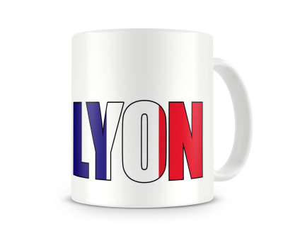 Tasse mit Lyon Schriftzug Tasse