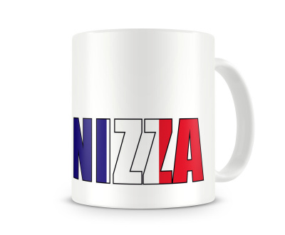 Tasse mit Nizza Schriftzug Tasse