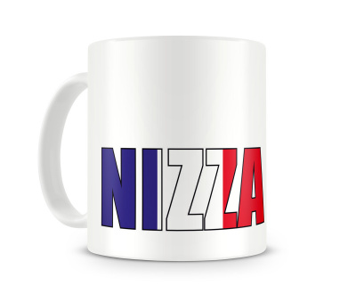 Tasse mit Nizza Schriftzug Tasse