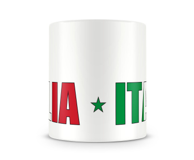 Tasse mit Italien / Italia Schriftzug - Ansicht 2