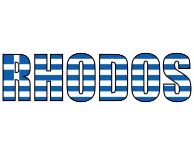 Rhodos Schriftzug Aufkleber - Ansicht 1