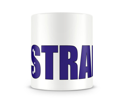 Tasse mit Australia / Australien Schriftzug - Ansicht 2