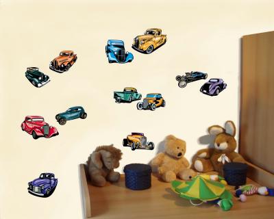 12 Hot Rod Set Wandtattoo - Ansicht 2