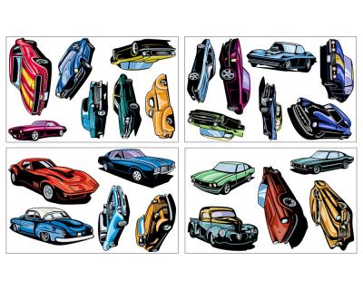 24 Muscle Car Set Wandtattoo