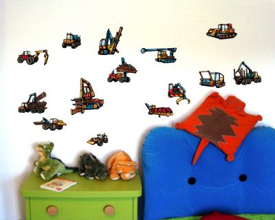 17-teiliges Trecker und Fahrzeug Set Wandtattoo - Ansicht 2