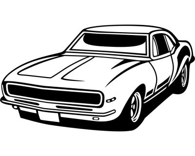 Wandtattoo Pony Car Oldtimer