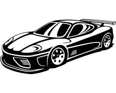 Wandtattoo Super Sportwagen - Ansicht 1