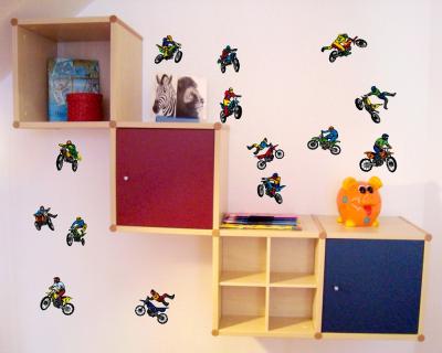 14-teiliges Motocross Wandtattoo Set - Ansicht 2