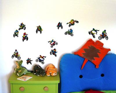 14-teiliges Motocross Wandtattoo Set - Ansicht 3