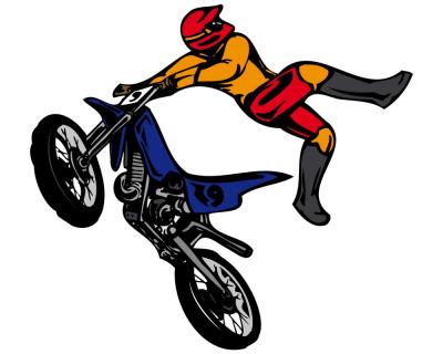 Buntes "Motocross Jump" Wandtattoo
