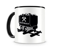 Tasse mit dem Motiv Glck Auf Lore Tasse Modellnummer  schwarz/schwarz