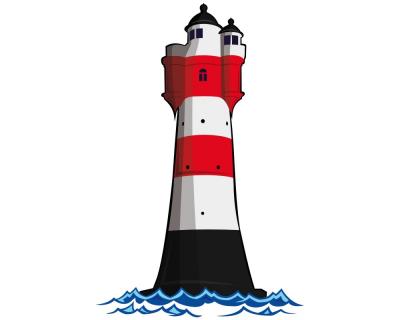 Leuchtturm Roter Sand Wandtattoo - Ansicht 1
