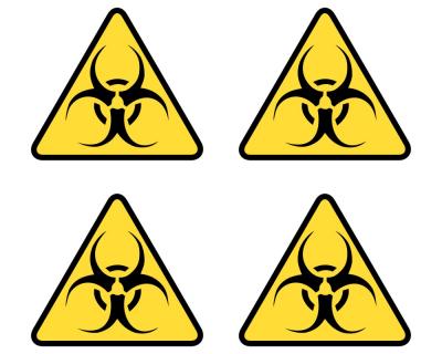 4er Set Biohazard Aufkleber Aufkleber