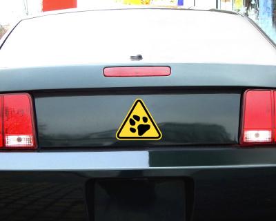 Warndreieck Pfote Aufkleber - Ansicht 3