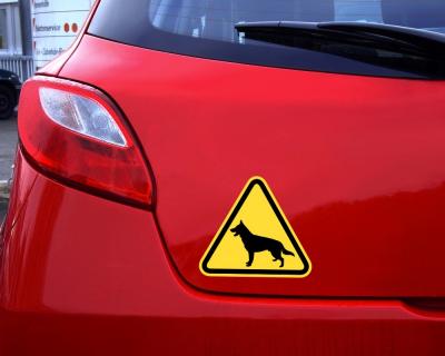 Warndreieck Schferhund Aufkleber
