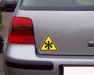 Warndreieck Schneeflocke Aufkleber - Ansicht 2