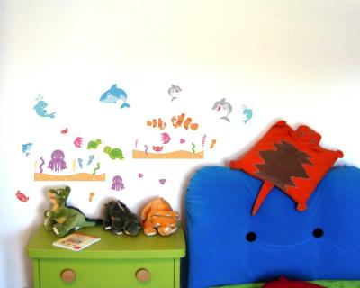 34-teiliges Lustiges Fisch Wandtattoo Set - Ansicht 2