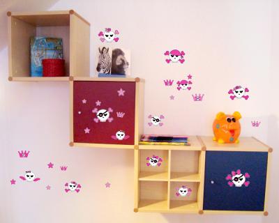 28-teiliges Mdchen Totenkpfe Wandtattoo Set - Ansicht 3