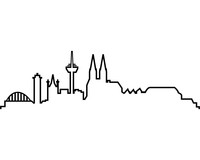 Wandtattoo Skyline Kontur deutscher und internatinaler Stdte Wandtattoo Modellnummer  schwarz