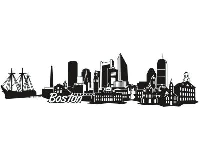 Boston Skyline Autoaufkleber - Ansicht 1