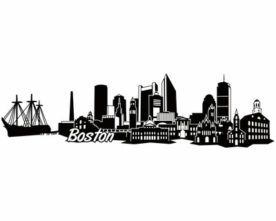 Boston Skyline Wandtattoo - Ansicht 1