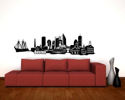 Boston Skyline Wandtattoo - Ansicht 2
